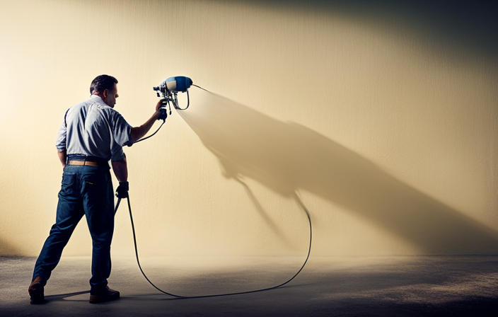 An image showcasing an airless paint sprayer in action, meticulously covering a wall with layer upon layer of vibrant paint, exemplifying the remarkable efficiency and flawless finish achievable with multiple coats