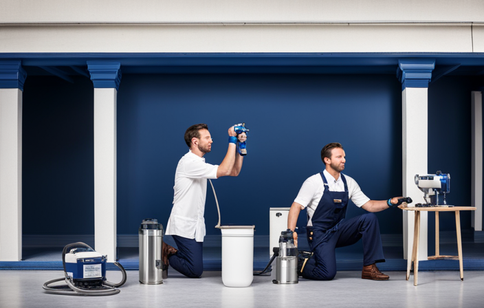 An image showcasing the Graco Magnum 170 Airless Paint Sprayer, capturing its sleek design and powerful features
