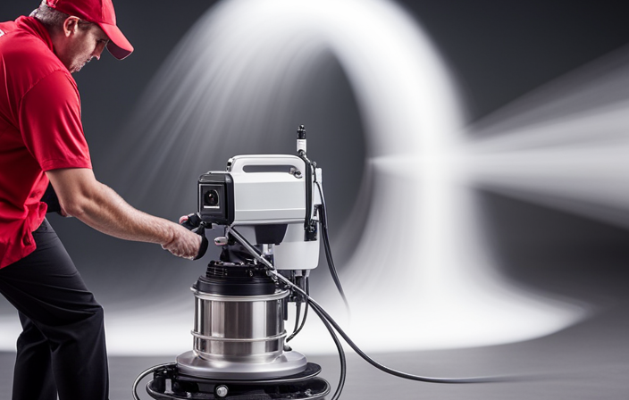 An image showcasing a step-by-step guide to cleaning an airless paint sprayer