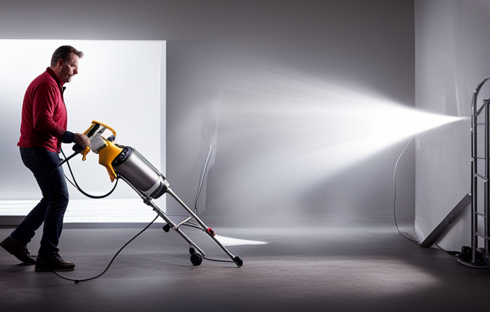 An image capturing the step-by-step process of flushing out a Wagner Airless Paint Sprayer