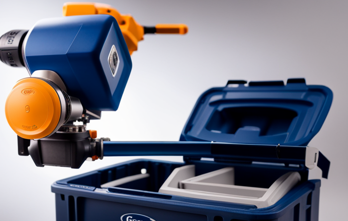 An image showcasing a sturdy, custom-made case for the Graco Truecoat 360dsp Airless Paint Sprayer