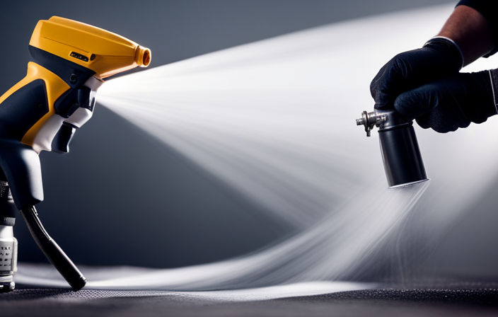 An image capturing the step-by-step process of unclogging an airless paint sprayer