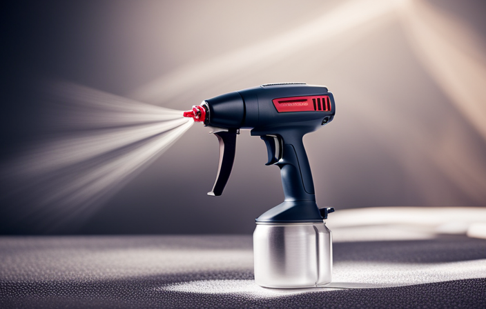 An image showcasing the step-by-step process of using the Avanti Portable Airless Paint Sprayer: a hand holding the sprayer, paint being evenly sprayed onto a surface, and a finished, perfectly painted wall