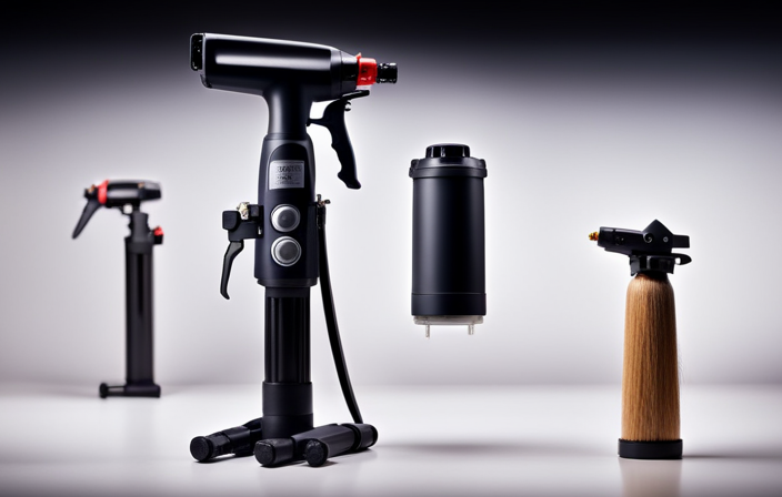 An image showcasing various lengths of extensions for airless paint sprayers, displaying options ranging from short, compact extensions to longer, telescopic ones