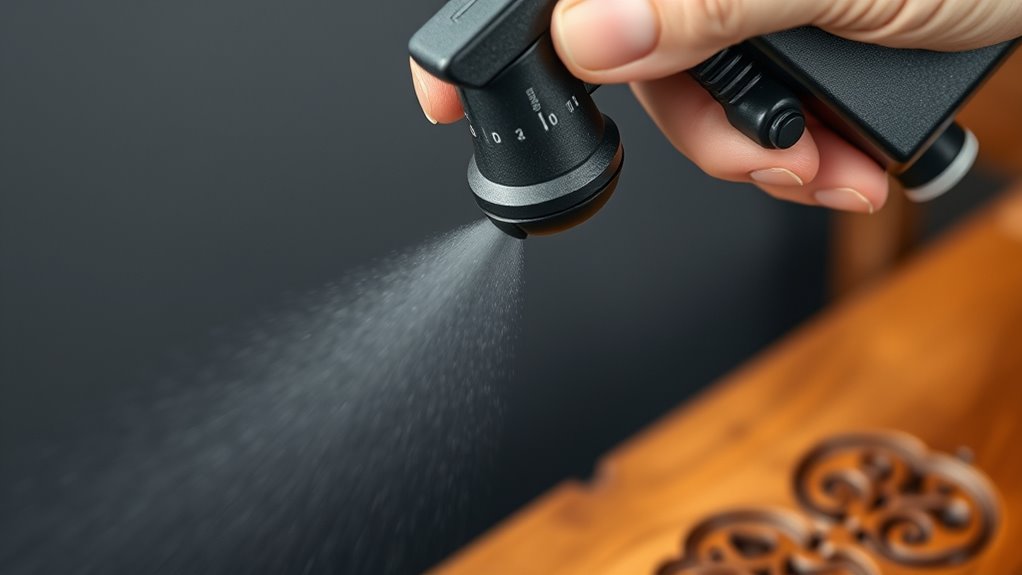 adjust pressure and spray