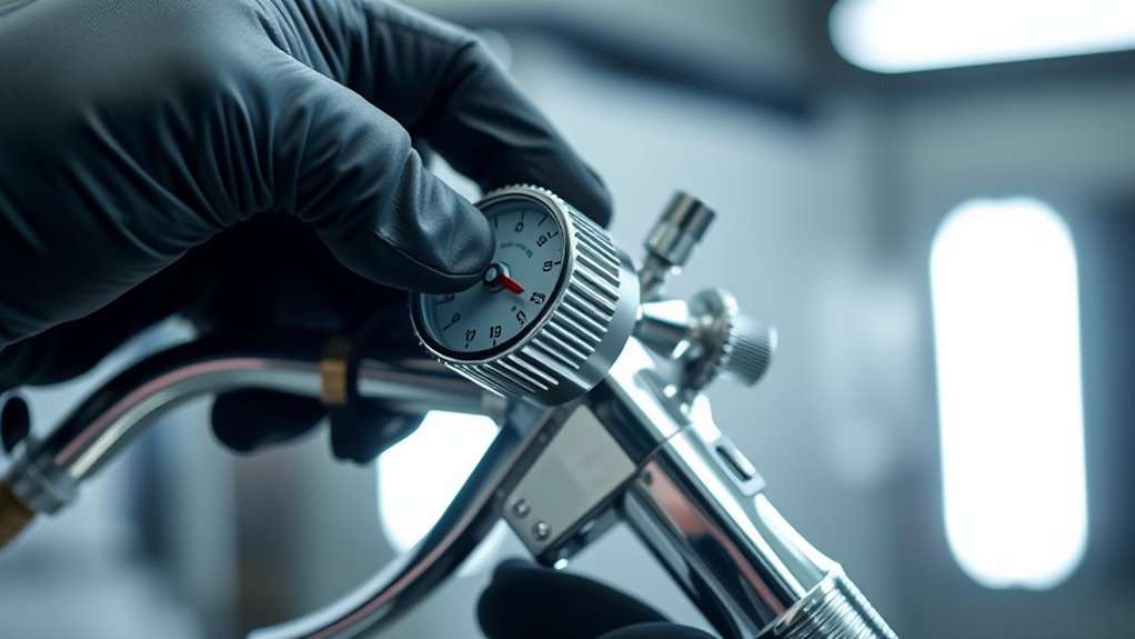 adjust pressure for coating viscosity
