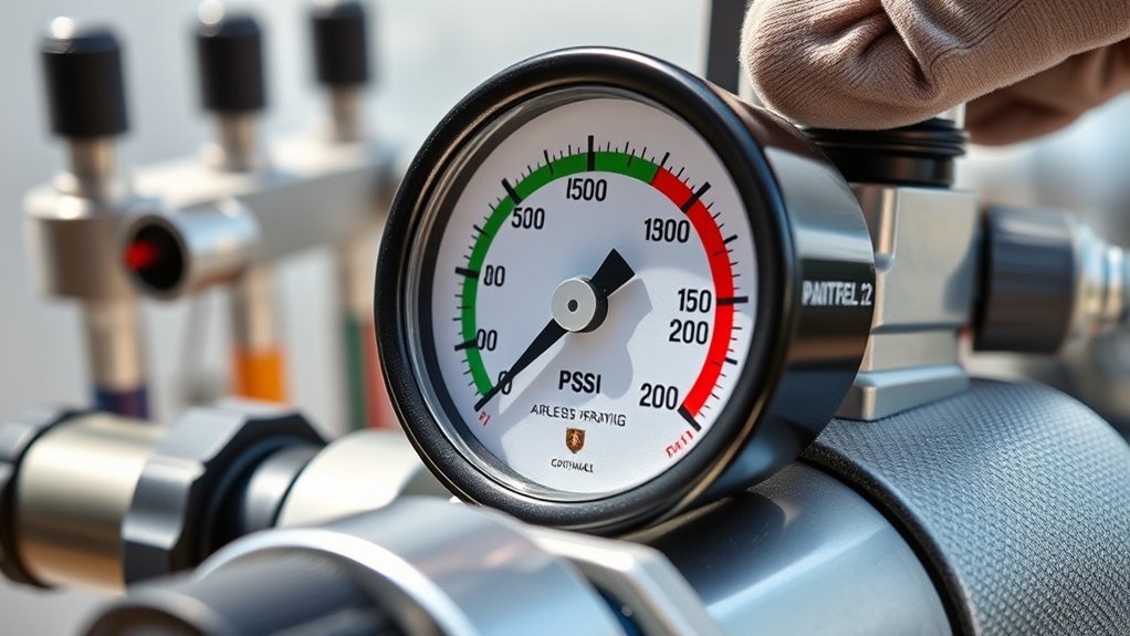 adjust pressure for spray consistency