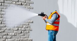 airless masonry painting process