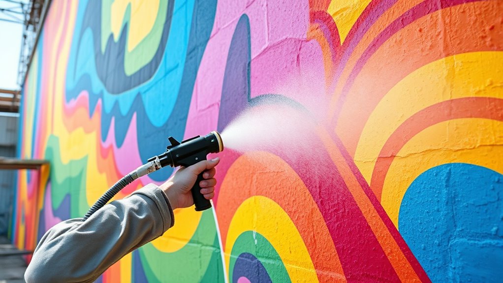 airless spray mural art