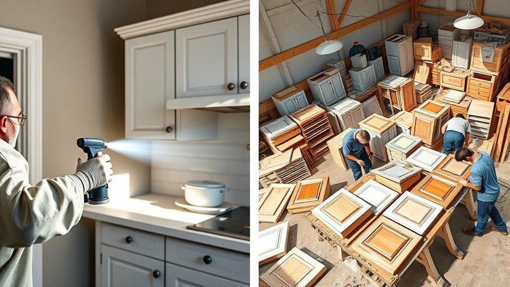 cabinet removal vs spraying
