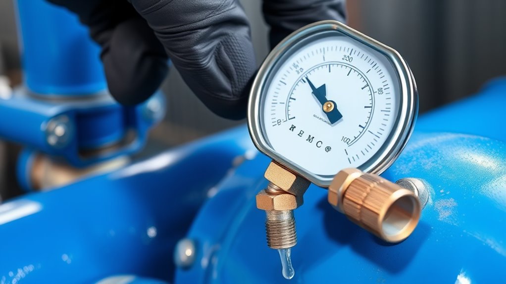 check pressure gauge for leaks