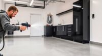 garage painting with sprayer