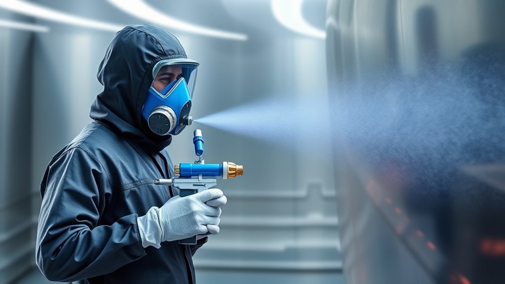 maintain safe spraying distance