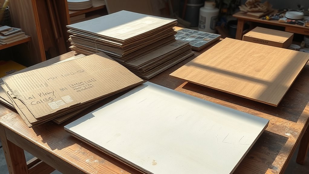 practice with cardboard panels
