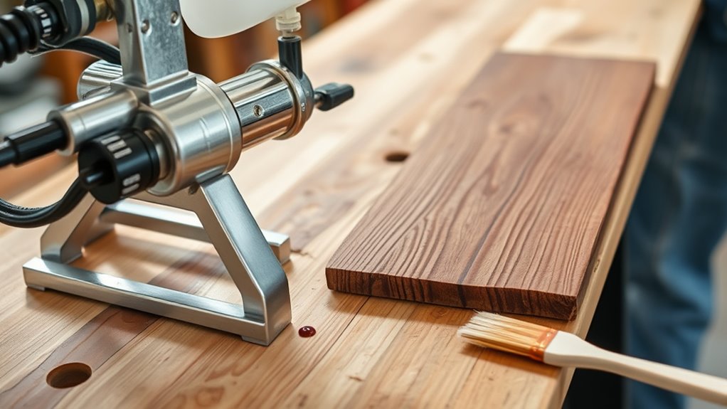 prepare sprayer for staining