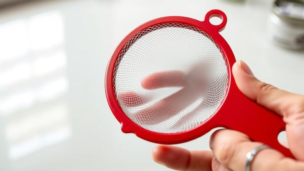 proper mesh strainer technique