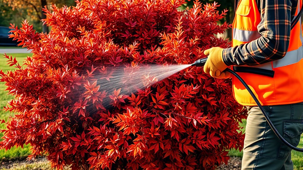 protect landscaping during spraying