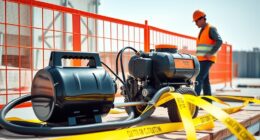 secure worksite with sprayer