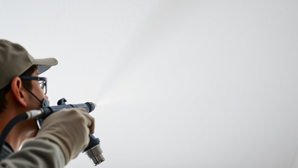 smooth ceiling spray application