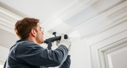 spraying crown molding accurately