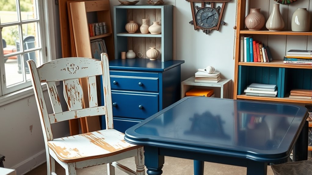 furniture painting chairs tables shelves