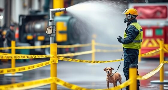 keep bystanders and pets away