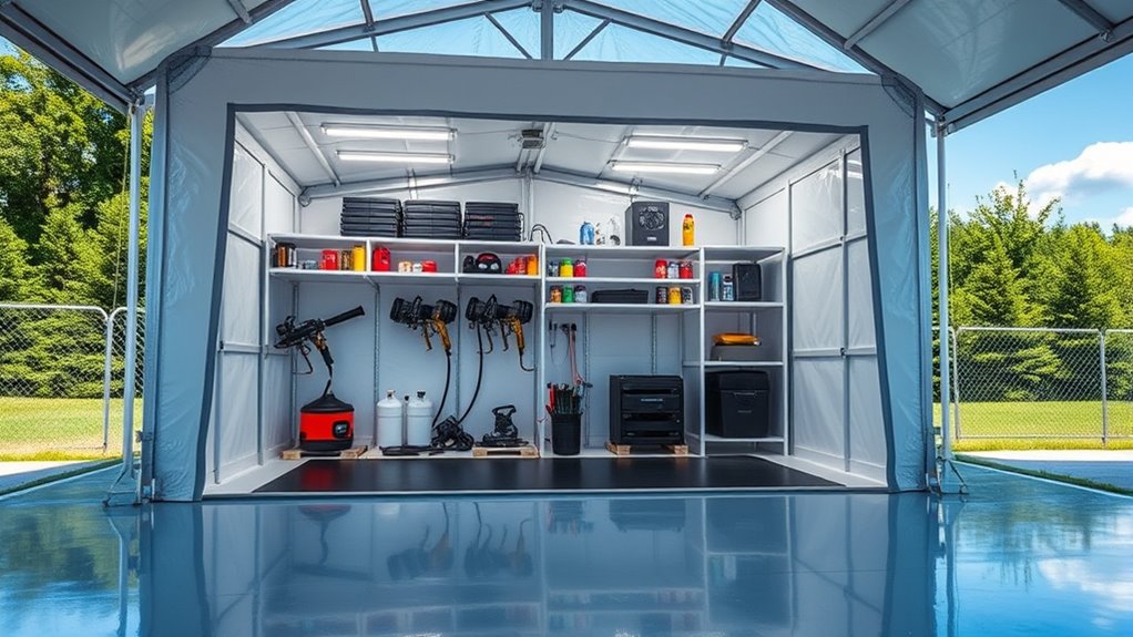 portable spray booth shelters