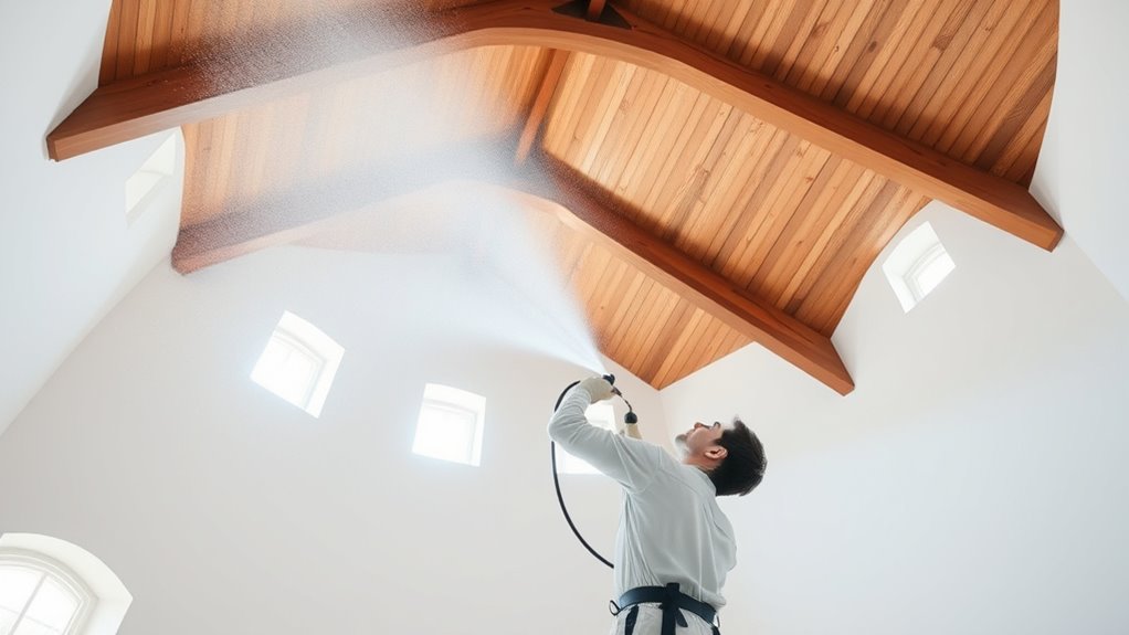 spray techniques for vaulted ceilings