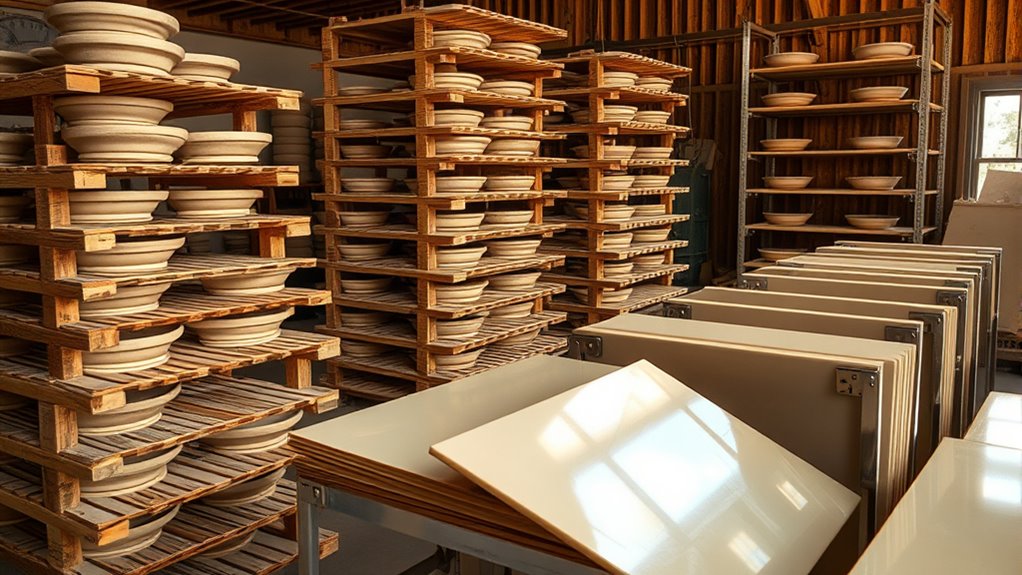 wet piece drying structures