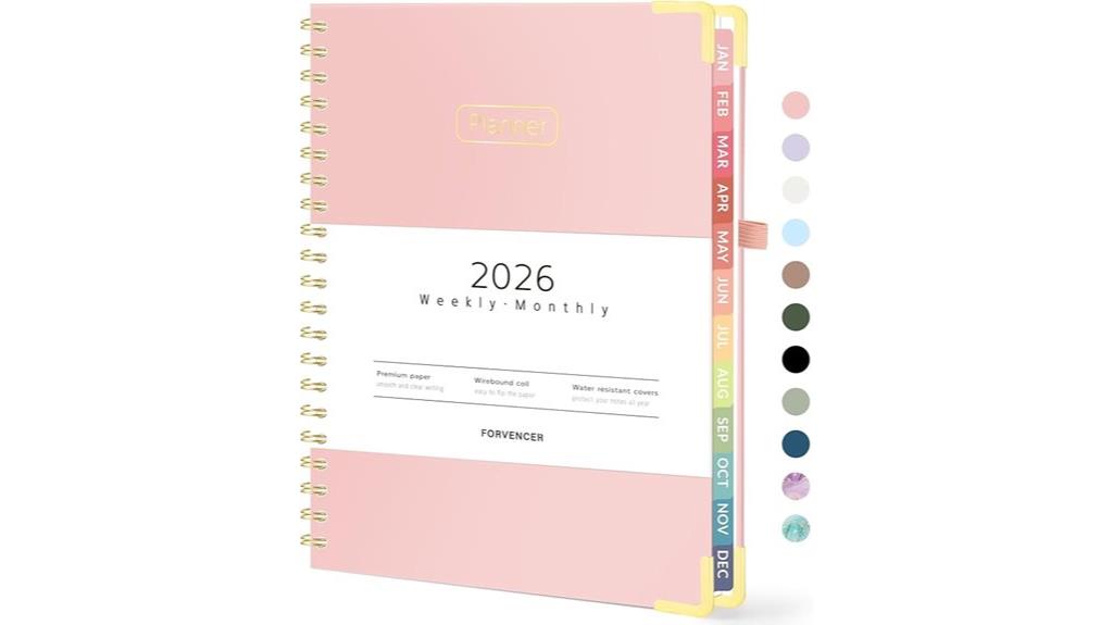 pink weekly monthly planner