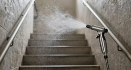 safe stairwell spraying method