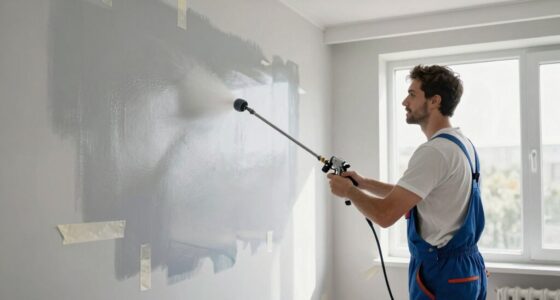 spraying stairwell walls