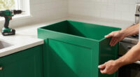 The Most Stunning Green Cabinets Gave A Dated Kitchen A Mid-Century Makeover